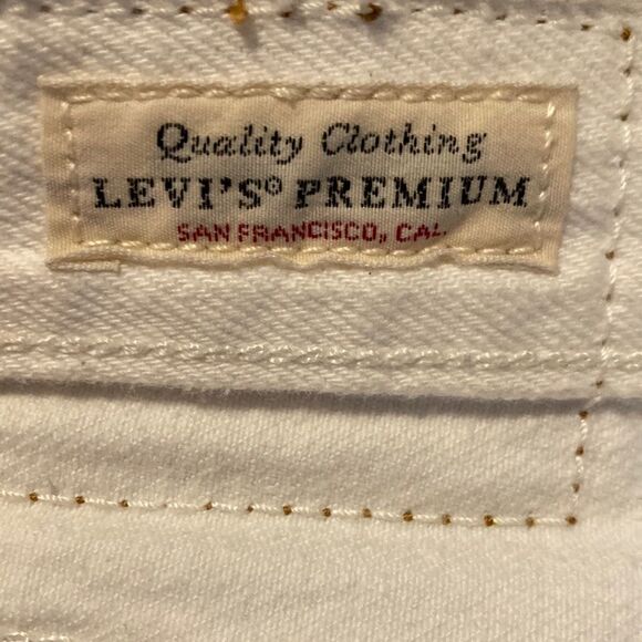 Levi’s 501 high rise denim cutoff shorts white distressed button fly size 29 - Picture 5 of 14